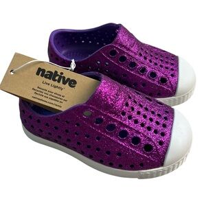Native Jefferson NEW Starfish Bling Purple Sparkly Summer Shoes Size C4 (T4)